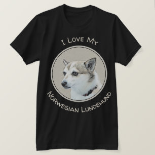 T-shirt Peinture norvégienne Lundehund - Art original chie