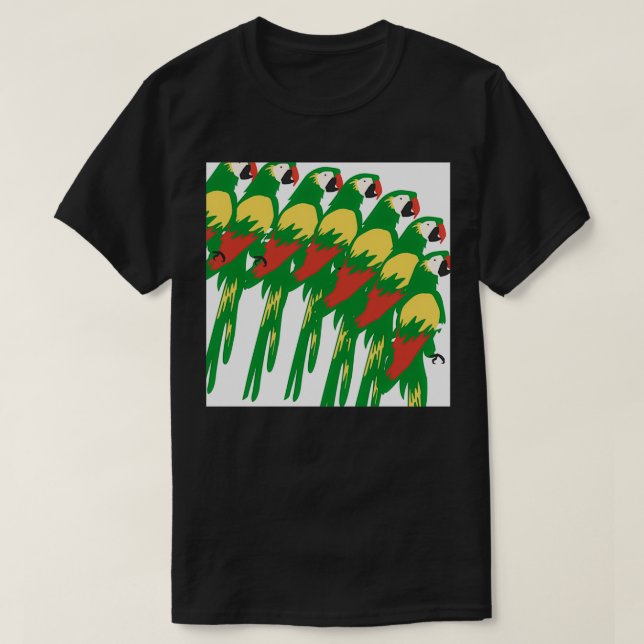 T-shirt Peinture numérique pour Motif de perroquet (Design devant)