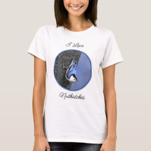 T-shirt Peinture Nuthatch à poitrine blanche Art original