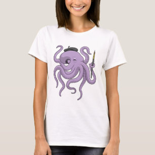 T-shirt Peinture Octopus Peinture brosse