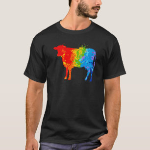 T-shirt Peinture Paint Vache Lèchement Peinture Vache