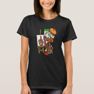 T-shirt Peinture Peinture Brosse Pâte Coloré Moyen Doigt