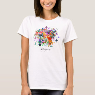 T-shirt Peinture personnalisées splash Papillons Pop Art