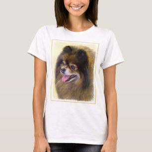 T-shirt Peinture Poméranienne Noir et Tan Art Chien origin