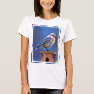T-shirt Peinture pour oiseaux bleus (femelle) - Art origin