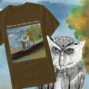 T-shirt Peinture saisonnière de la Chouette dans la nature