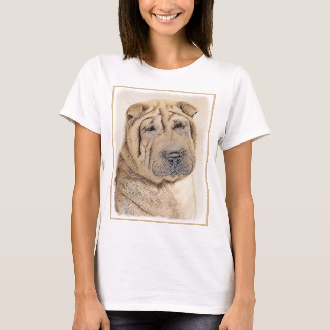 T-shirt Peinture Shar Pei - Cute Original Chien Art (Devant)