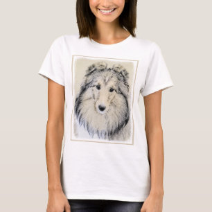 T-shirt Peinture Shetland Sheepdog - Jolie art original ch
