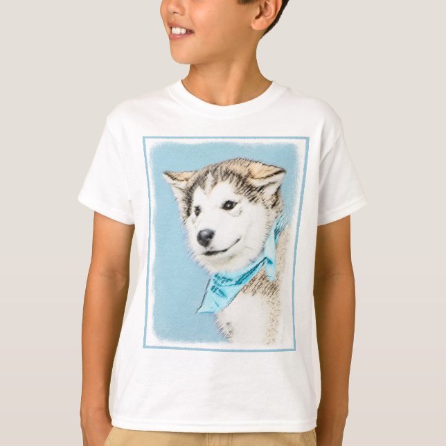 T-shirt Peinture Sibérienne Husky Puppy - Art Chien origin (Devant)