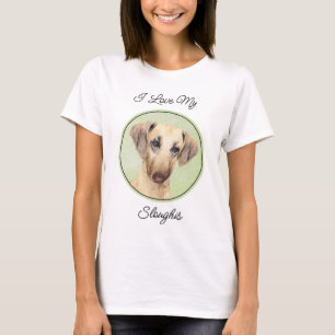 T-shirt Peinture Sloughis - Joli art original pour chien