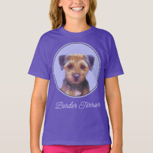 T-shirt Peinture sur la frontière de Terrier - jolie peint