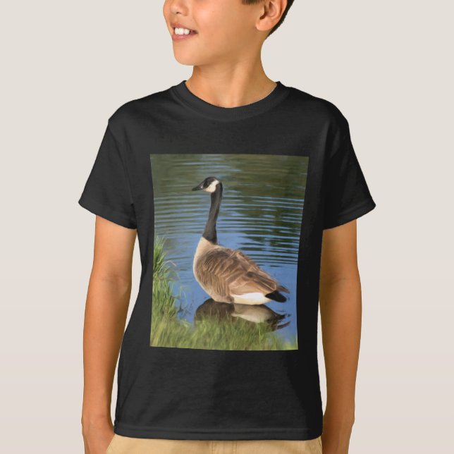 T-shirt Peinture sur l'oie du Canada  (Devant)