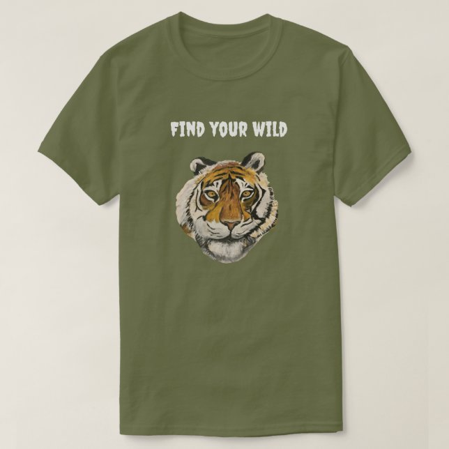 T-shirt Peinture sur tigre, regarder la caméra personnalis (Design devant)