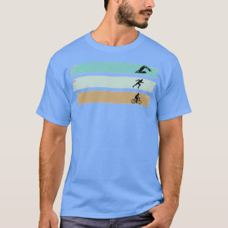 T-shirt Peinture Triathlète Art Vélo course natation