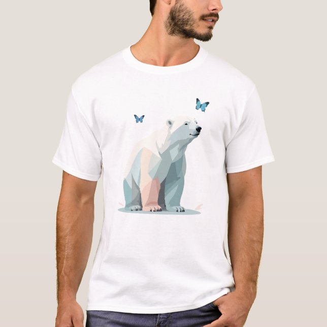T-shirt Peinture vectorielle de l'ours polaire Art animal  (Devant)