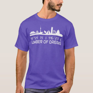 T-shirt Pékin Coordonnées GPS Skyline Silhouette Chine