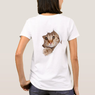 T-shirt Pékin de chat à travers l'arrière de