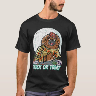 T-shirt Pekingese Happy Halloween Costume Zombie