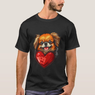 T-shirt Pékinois de la Saint-Valentin Cœur
