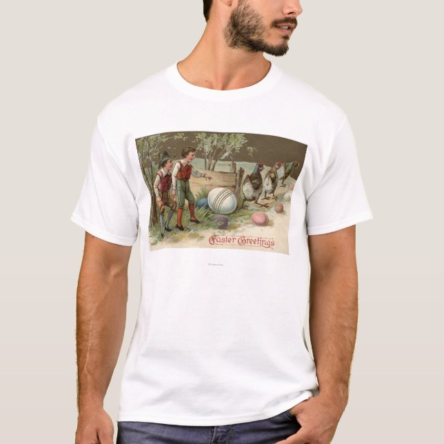 T-shirt Pèlerins précisant des oeufs de pâques (Devant)
