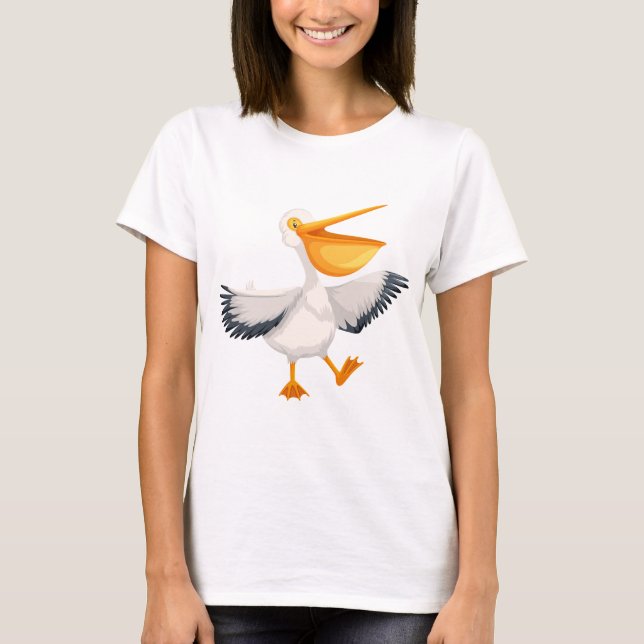 T-shirt Pélican de bande dessinée (Devant)
