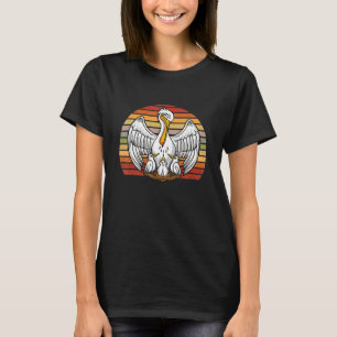 T-shirt Pelican Retro Vintage Sunset Pelican Chicks Animal