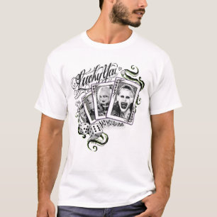T-shirt Peloton de suicide   "chanceux vous" cartes de jeu