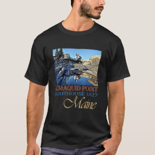 T-shirt Pemaquid Point Lighthouse Maine 1827 Design
