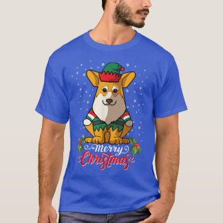 T-shirt Pembroke Corgi Chien salue Joyeux Noël Père Noël C
