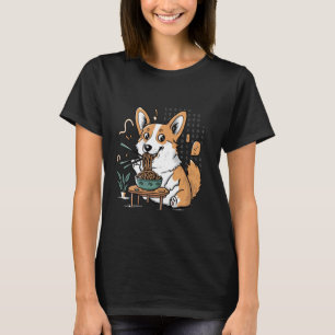 T-shirt Pembroke Funny Welsh Corgi Chien Mangeant Des Amat