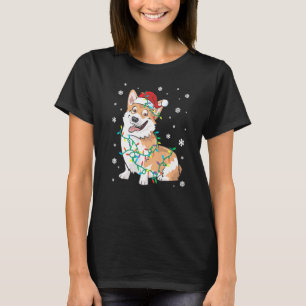 T-shirt Pembroke Welsh Corgi Enveloppé Dans Les Lumières D