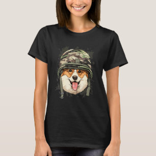 T-shirt Pembroke Welsh Corgi Militaire Soldat Jour des Vét