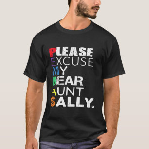 T-shirt Pemdas Math Veuillez Excuser Ma Chère Tante Sally