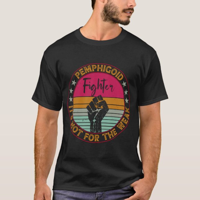 T-shirt Pemphigoïde Sensibilisation Retro Fighter Warriter (Devant)