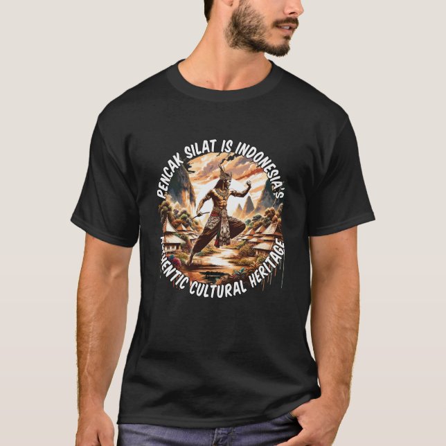 T-shirt Pencak Silat Indonésie Hommes Noirs (Devant)