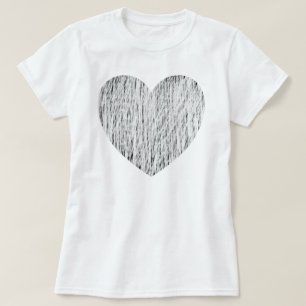 T-shirt Pencé dans - Blanc sur noir