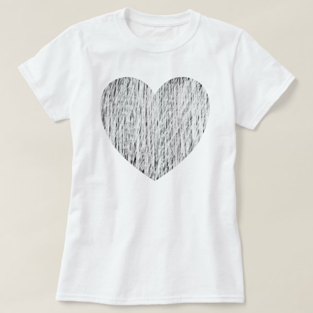 T-shirt Pencé dans - Blanc sur noir (Design devant)