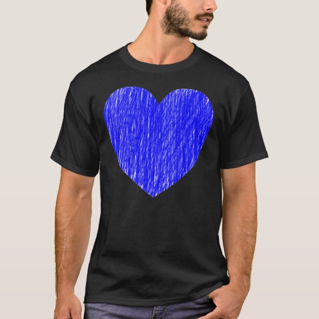 T-shirt Pencé en - Bleu (Devant)