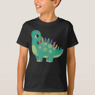 T-shirt Pencil Dinosaur Garçons Filles Préscolaire Dino En