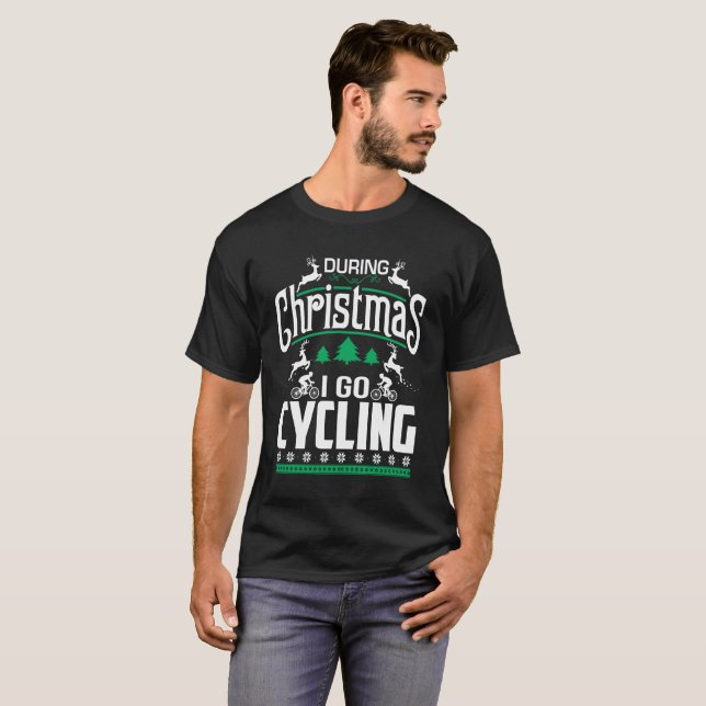 T-shirt Pendant le Noël je vais faire du vélo un cadeau (Devant entier)