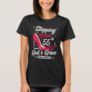 T-shirt Pénétrer dans mon 55e anniversaire avec la grâce d