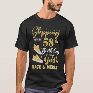 T-shirt Pénétrer Dans Mon 58E Anniversaire Avec Dieux Grac