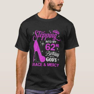T-shirt Pénétrer Dans Mon 62E Anniversaire Avec La Grâc