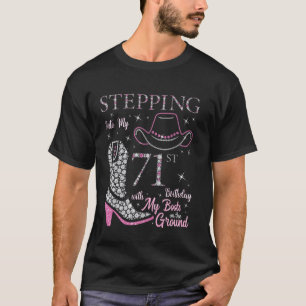 T-shirt Pénétrer Dans Mon 71E Anniversaire Avec Mes Bottes
