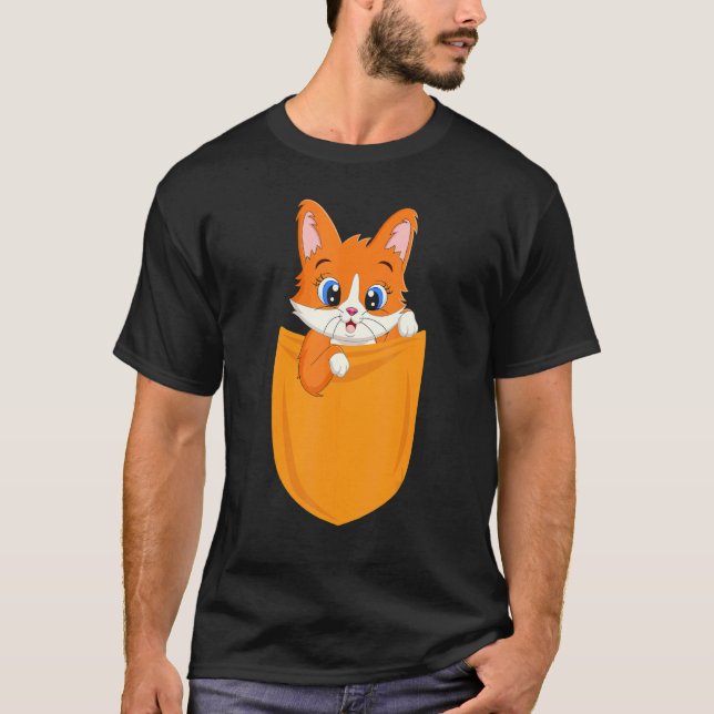 T-shirt Pengale Chat Dans La Poche Bengale Costume de chat (Devant)