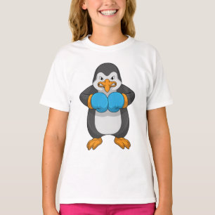 T-shirt Penguin at Boxing with Boxing Gloves