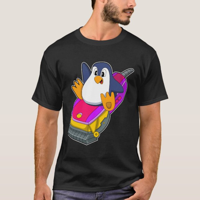 T-shirt Penguin comme coiffeur avec Razor (Devant)