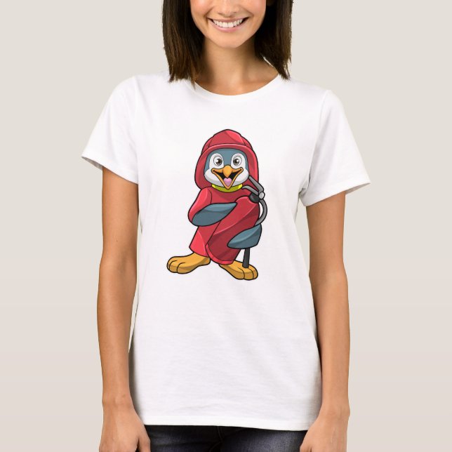 T-shirt Penguin comme pompier avec extincteur (Devant)