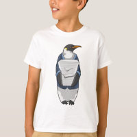 Penguin comme secrétaire avec pile de papier