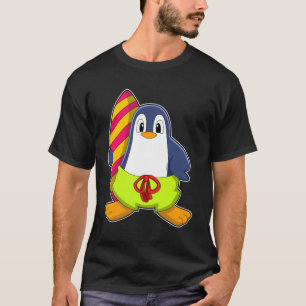 T-shirt Penguin comme surfer avec Surfer